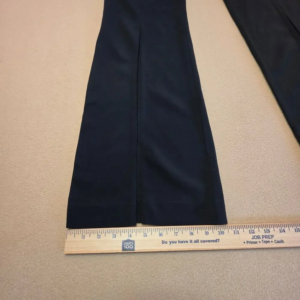 ALC A.L.C. Capen Split Hem Flare Leg Pants Black Sz 4 Italian Crepe 2PANT00096